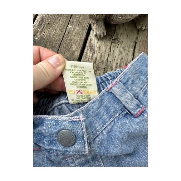 Disney Baby Winnie The Poo Denim Jeans "Best Friends" Pigleg Straight Leg Cuffed - Picture 7 of 8